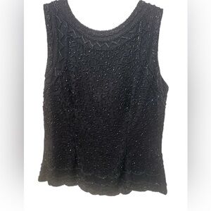 Stenay 100% silk shell beaded sleeveless top vintage